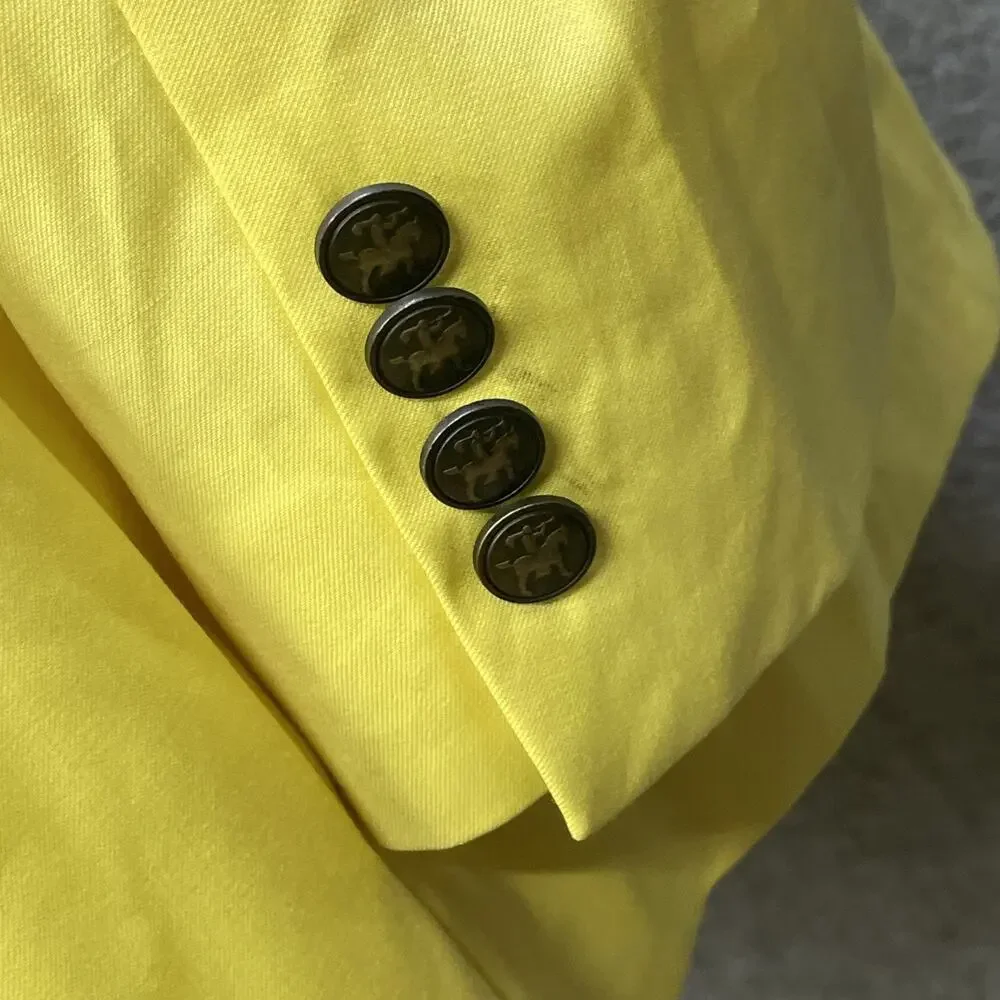 Hart Schaffner Marx Blazer 48L Bright Yellow Dillard’s Made USA Mens Sport Coat